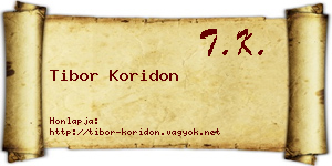 Tibor Koridon névjegykártya